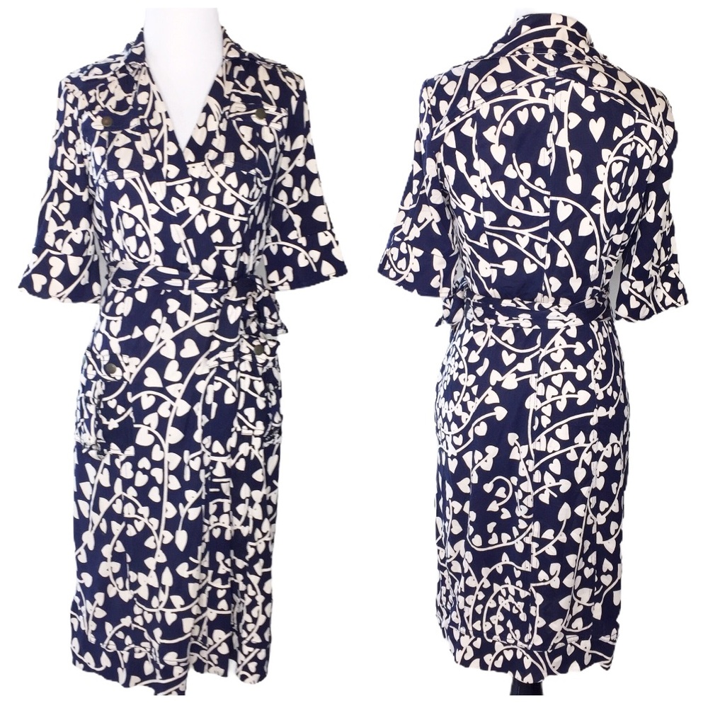 Diane Von Furstenberg Silk Fuller Heart Wrap Dress